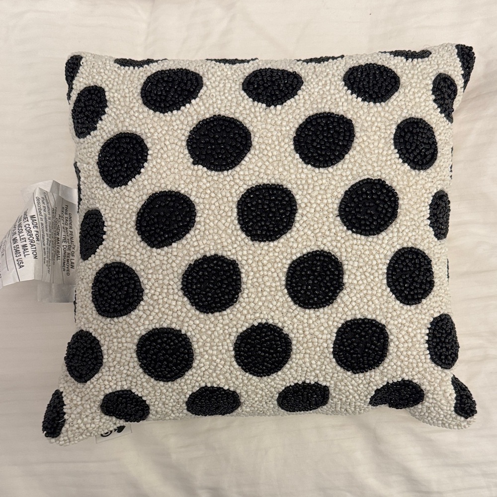 New Target x Kate spade Black and White Polka Dot Pillow